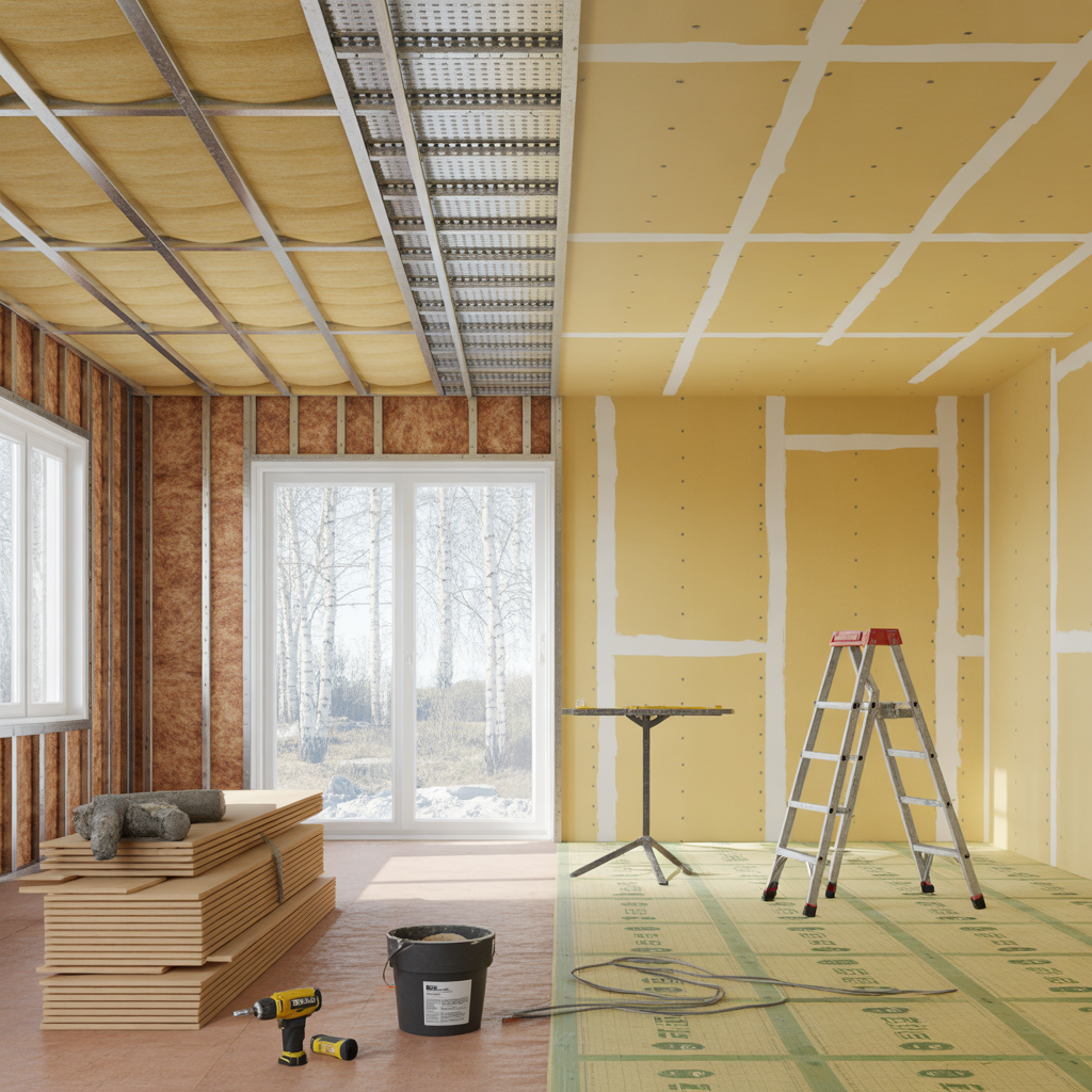 montera innertak av gips system steg och kostnad